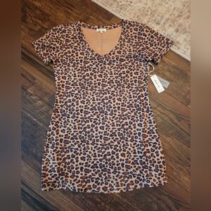 Another Love Leopard Print V-Neck Dress